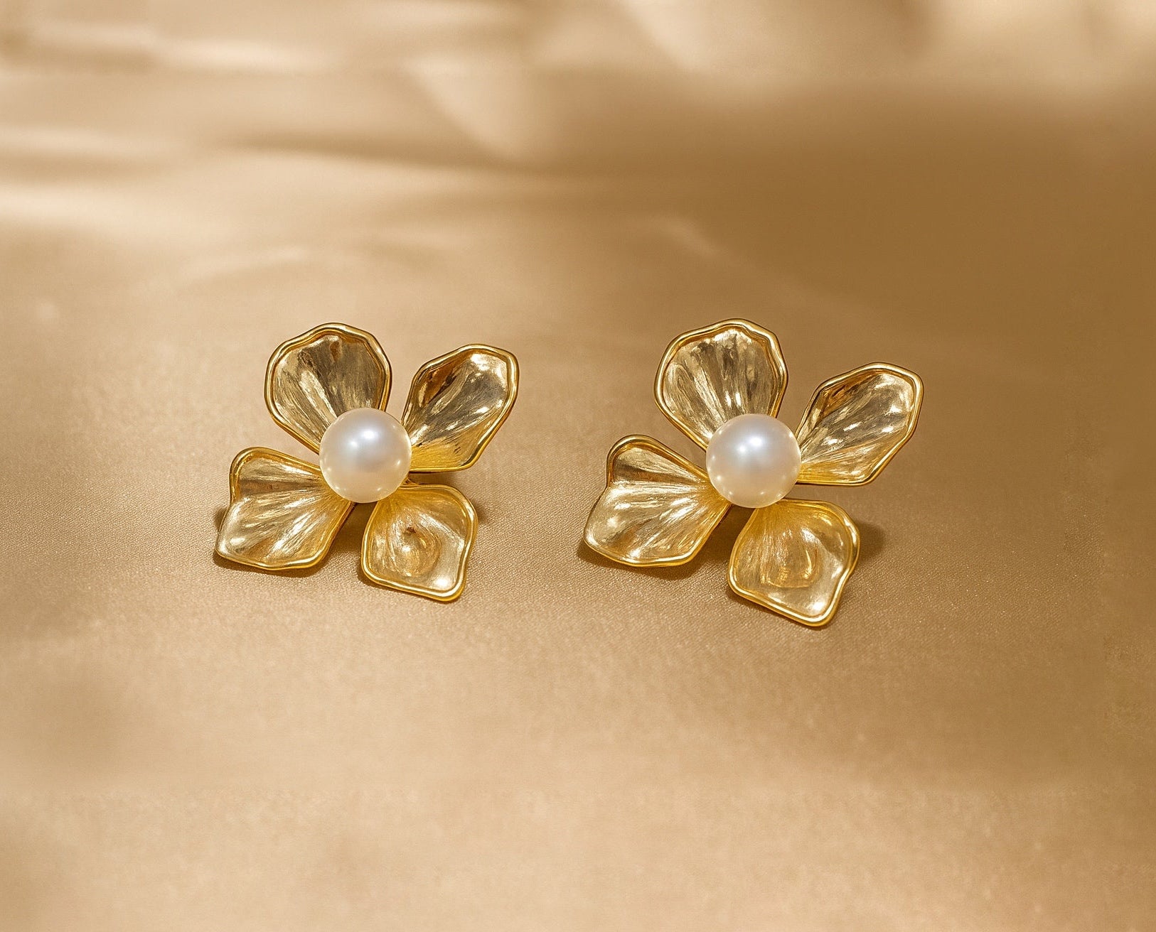 Pearl Petal Earrings